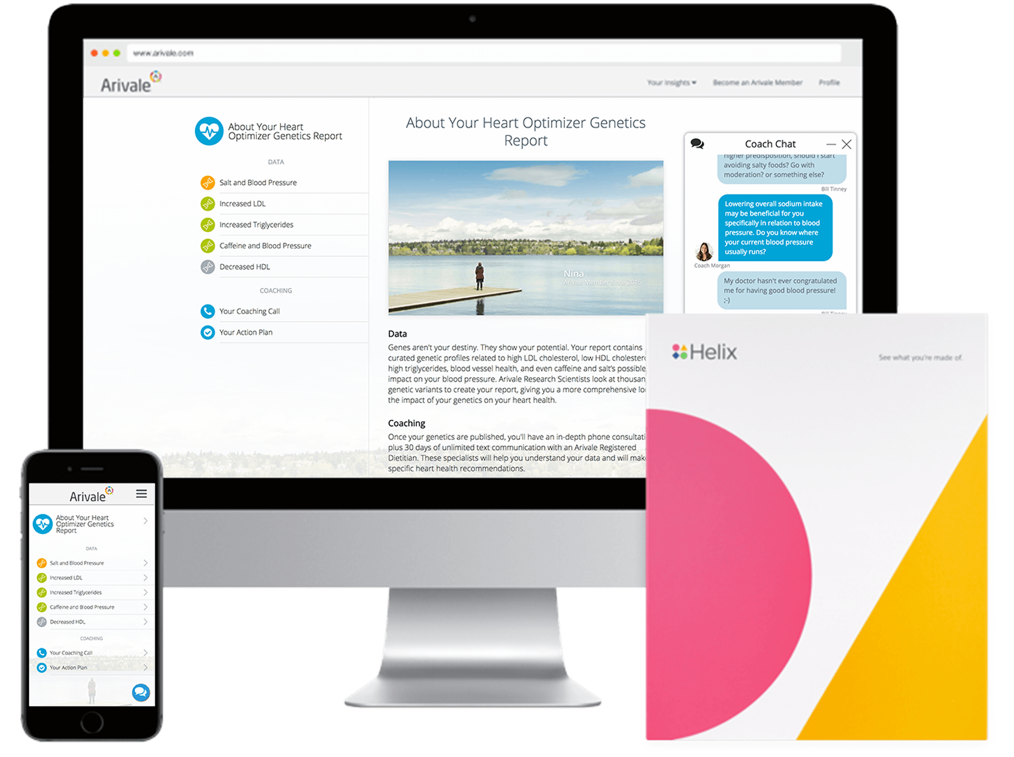 Explore curated genetic profiles showing your predisposition for high LDL cholesterol, low HDL cholesterol, high triglycerides, and caffeine and salt’s possible impact on your blood pressure.