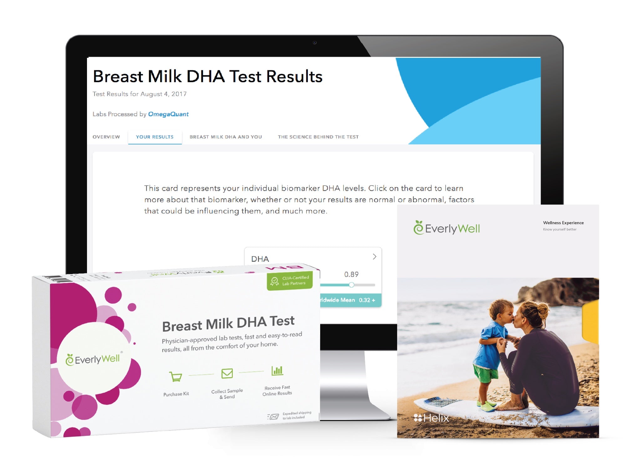 Learn the impact your DNA may have on your omega-3 DHA levels, and discover how much DHA is in your breast milk with the EverlyWell companion kit.